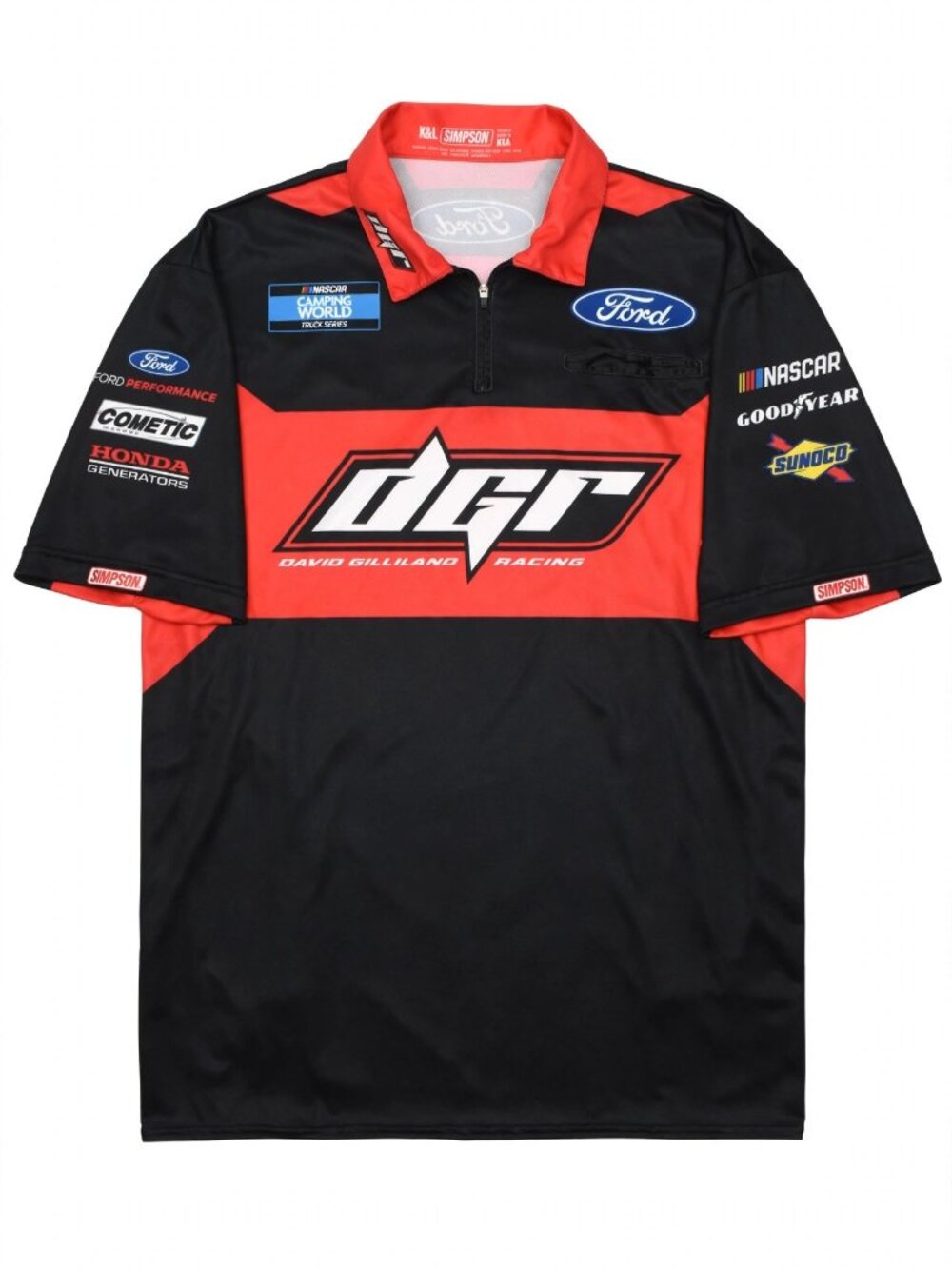 Simpson David Gilliland Racing NASCAR Team Shirt Mens XXL Black Red